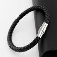 thumbnail image 5 of QHUDLV end Fashion Leather Rope Braided Buckle Bracelet Metal Magnetic Clasp Jewelry Punk Bracelets Gift For U Charm, 5 of 5