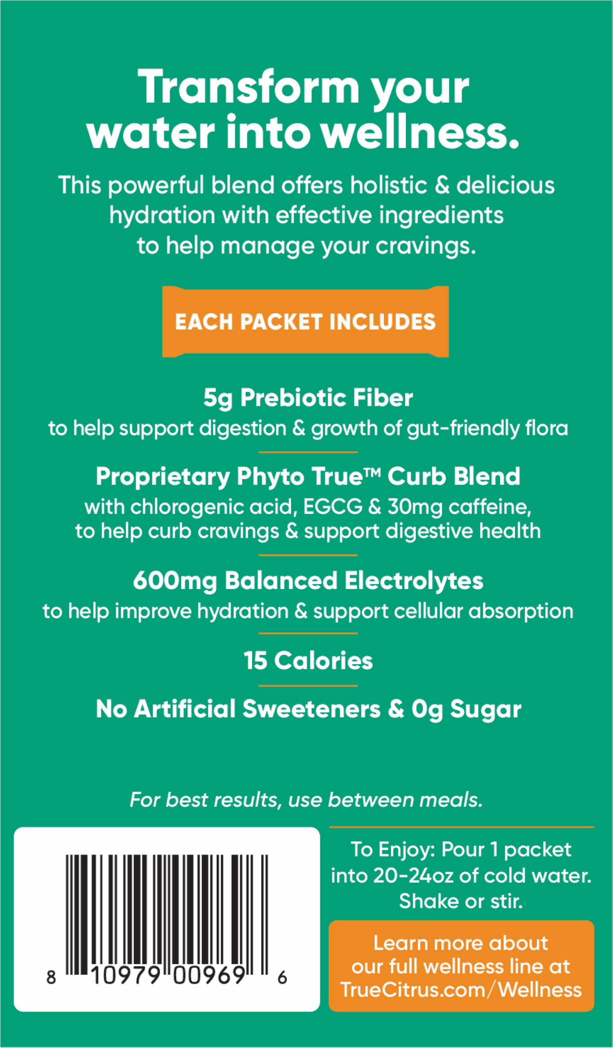 True Lemon Curb Your Cravings Peach Fusion Flavored Powder, 8 Ct. Drink Mix Packets