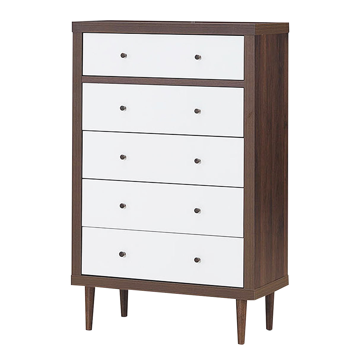 Costway 5 Drawer Dresser Wood Chest of Drawers Storage Freestanding