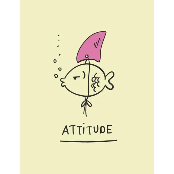 Fish's Attitude on Yellow Notebook: Attitude: Fish's attitude on yellow cover and Dot Graph Line Sketch pages, Extra large (8.5 x 11) inches, 110 pages, White paper, Sketch, Draw and Paint (Paperback)