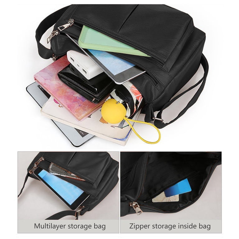 Faux Leather Crossbody Bag with Wide Shoulder Strap  display picture 2