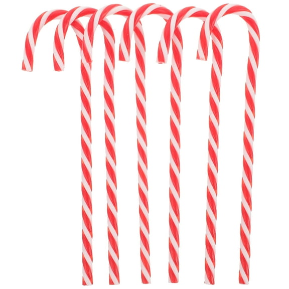 SEWCHICS 12Pcs Christmas Candy Cane Lawn Stakes Red Durable Seasonal Decoration