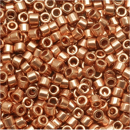 Bright Copper Bead - Miyuki Delica Seed Beads 11/0 Bright Copper Plated Metallic DB040 7.2 Grams