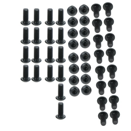 High-Strength Black 10.9 Grade Carbon Steel Round Head Hex Socket Screws M2.5X22(50pcs)