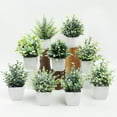 thumbnail image 4 of Artificial Plants Indoor,Fake Plants in Pot,Faux Green Leaf Plant with Modern White Planter,Desk Shelf Office Room Home Decoration Indoor, 4 of 5