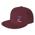 thumbnail image 1 of DouZhe Flat Brim Cap Snapback Hat, Letter Z Usa Flag Stickers Prints Adjustable Red Adult Baseball Cap, 1 of 6