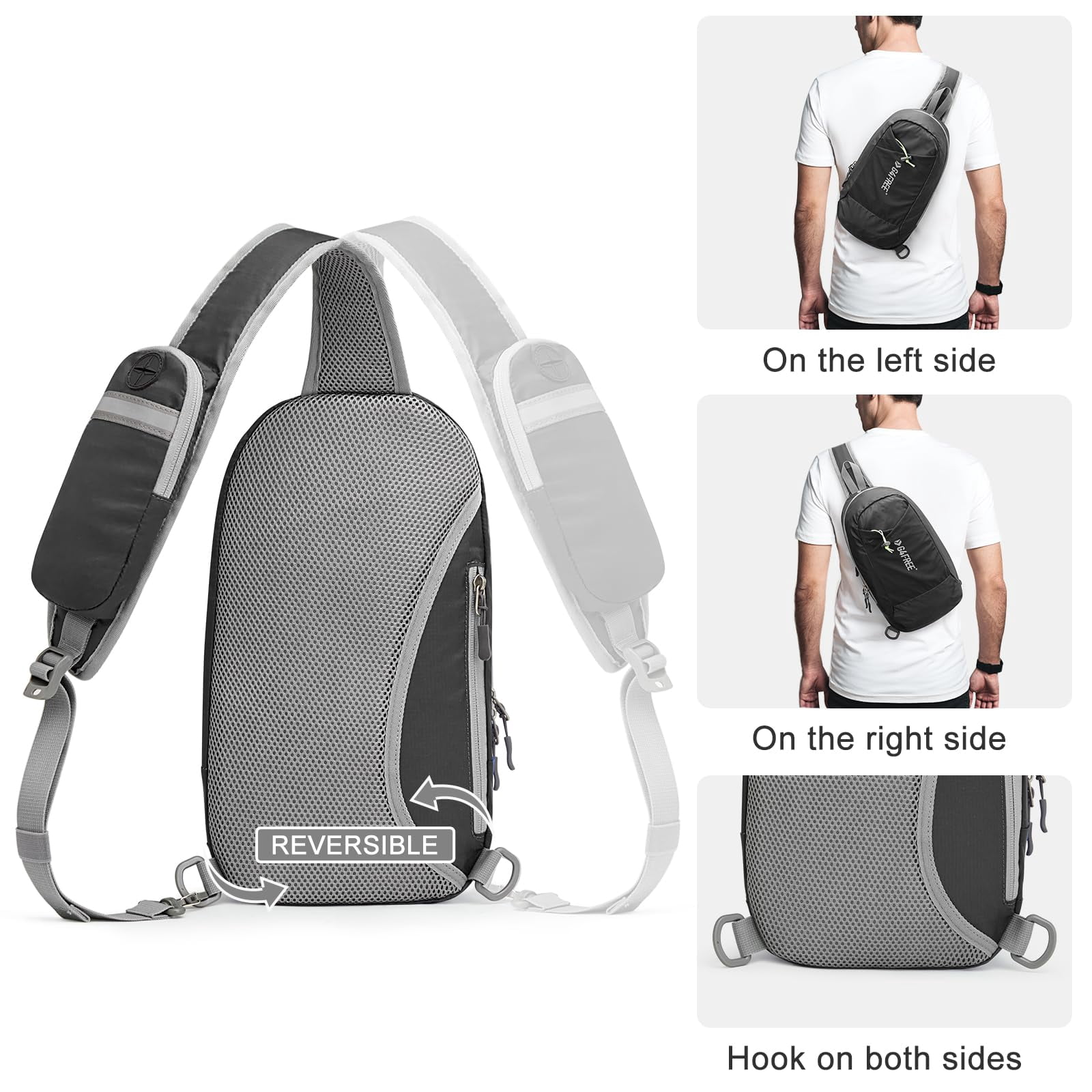 G4Free Sling Bag RFID Blocking Crossbody Backpack with Front Pocket Hiking Daypack Chest Bag for Women Men