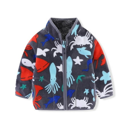 

Gubotare Toddler Winter Coat Toddler Winter Coat Baby Boy Fleece Jacket Kid Girl Sweater Clothes (2T-6T)