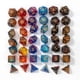 thumbnail image 2 of Blue+Gold Set of 7 Two-Color Multi-Faceted Digital Dice Running Group Game Colorful Dice DND, 2 of 5