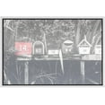 thumbnail image 3 of PixonSign Framed Canvas Print Wall Art Row of Mailboxes Nature Cityscape Photography Realism Rustic Scenic Relax/Calm Cool Black and White for Living Room, Bedroom, Office - 16"x24" White, 3 of 5