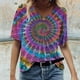 thumbnail image 1 of Puntoco Blusa informal de manga corta con cuello en V y estampado de cuerpo completo para mujer Puntoco Puntoco-9235, 1 of 1