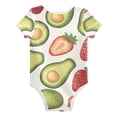 thumbnail image 2 of Avocados Strawberries Hand Drawn Pure Cotton Bodysuit Short Sleeve Pajamas One-Piece Romper Unisex 9M, 2 of 6
