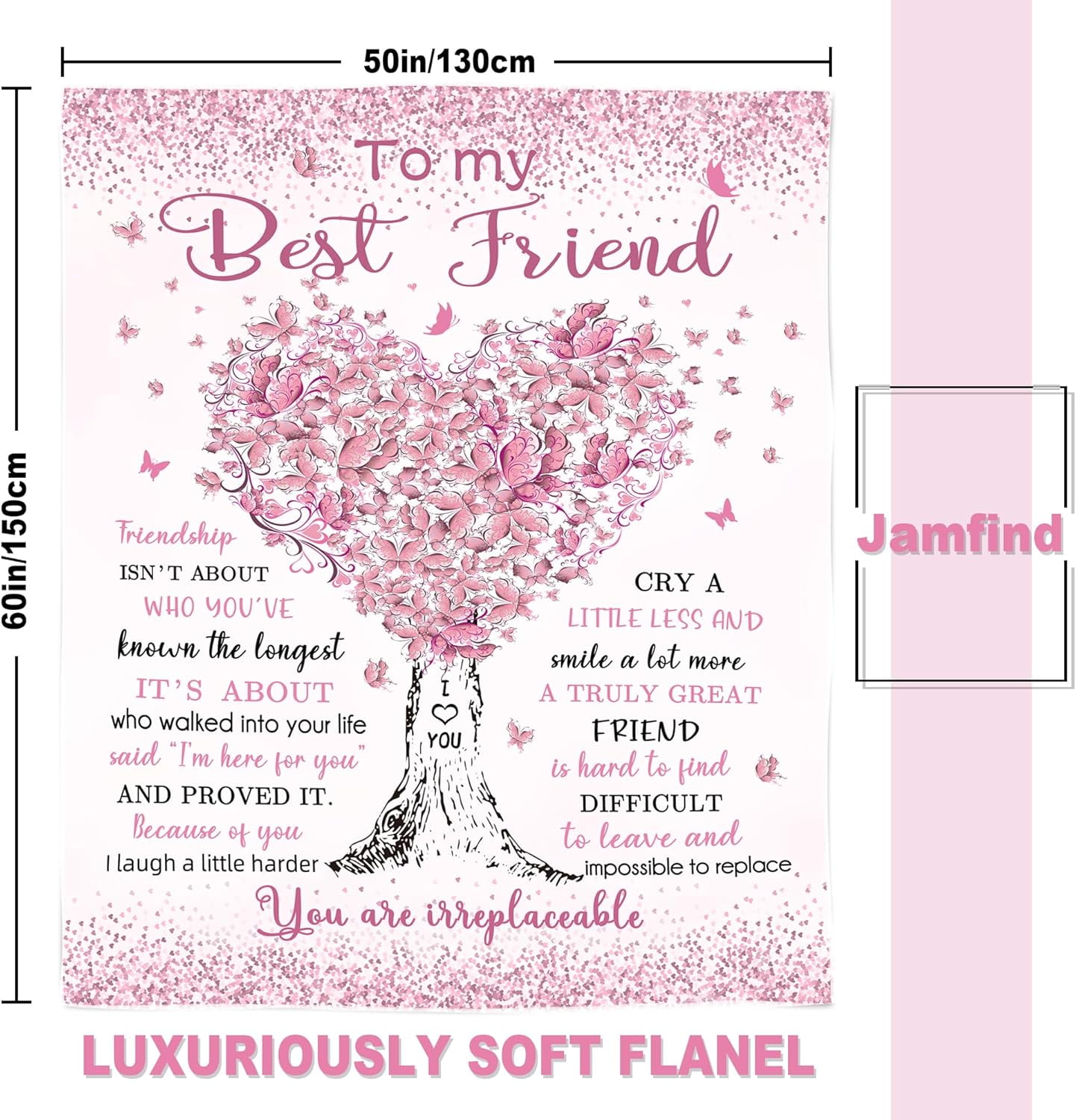 Best Friend Birthday Gifts, Gifts for Best Friend Women, Bestie Gifts Blanket, BFF Gifts, Soul Sister Graduation Gifts Ideas for Women, Friendship Unique Gifts, My Best Friend Blanket