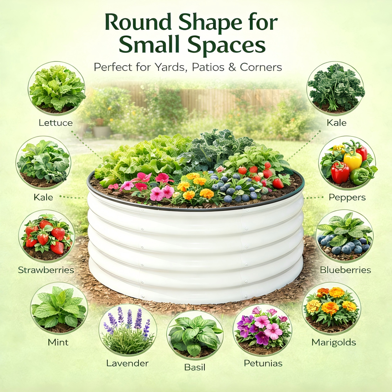 SnugNiture 3-Pack 2x2x1.5 ft Galvanized Raised Garden Bed, White Outdoor Planter Box for Vegetables