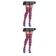 thumbnail image 4 of Guardurnaity Paquete de 2 calcetines a rayas de talla grande hasta el muslo Únicos, flexibles, cómodos, fáciles de combinar, de moda, sin medias, rojo azul a rayas 2piezas, 4 of 6