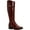Brown, variant on Womens Brown Hardware Trim Stretch Gore Cushioned Comfort Bexleyy Round Toe Block Heel Zip-Up Leather Riding Boot 7 M WC