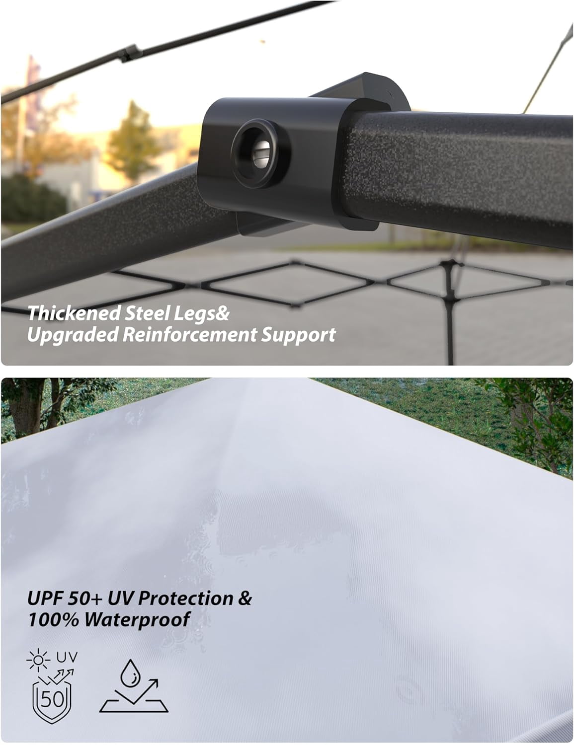 10x10 Pop Up Canopy with 3 Side Walls,Beach Tent with One Push Setup,Outdoor Sun Shade for Events,Parties,Camping,Gazebo with 1 Roller Bag,3 Adjustable Height,4 Weight Bags