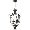 thumbnail image 4 of 4 Light Bronze Foyer Chandelier with White Alabaster Glass Shade, 4 of 5