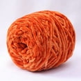 thumbnail image 1 of Zhuge Hilo de terciopelo de chenilla de 250 g, hilo voluminoso de color naranja y amarillo, suave, vegano, hilo de terciopelo para tejer, hilo de chenilla de algodón mezclado con poliéster, 1 of 5