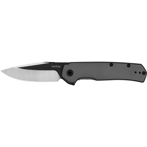 Kershaw Thermal Assisted Opening Pocket Knife 2.95" Drop Point 8Cr13MoV Black Blade Stainless Steel Handle Gray