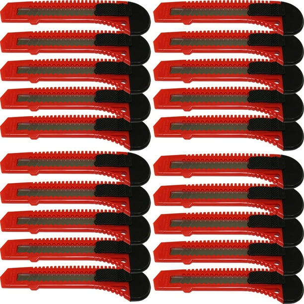 20x Bulk Red Utility Knife Box Cutters Snap Off Blade