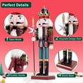 thumbnail image 5 of TJT 12 inch Nutcracker Decorations, Christmas Wooden Nutcracker Soldier Ornaments Collectible Festive Xmas Figures Decor Gift Indoor, Green, Spear, 5 of 13