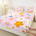 thumbnail image 3 of Feelyou Flower Floral Women Full Size Sheets, Pink Cherry Blossoms Bed Sheets, Modern Fashion Style Sheet Sets, Super Cozy Room Decor, 4 Pieces, 3 of 7