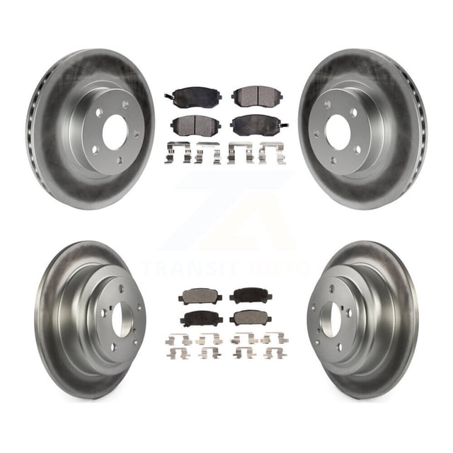 Transit Auto Front Rear Coated Disc Brake Rotors and Ceramic Pads Kit for Car Subaru Impreza Outback RS TS KGT-100831