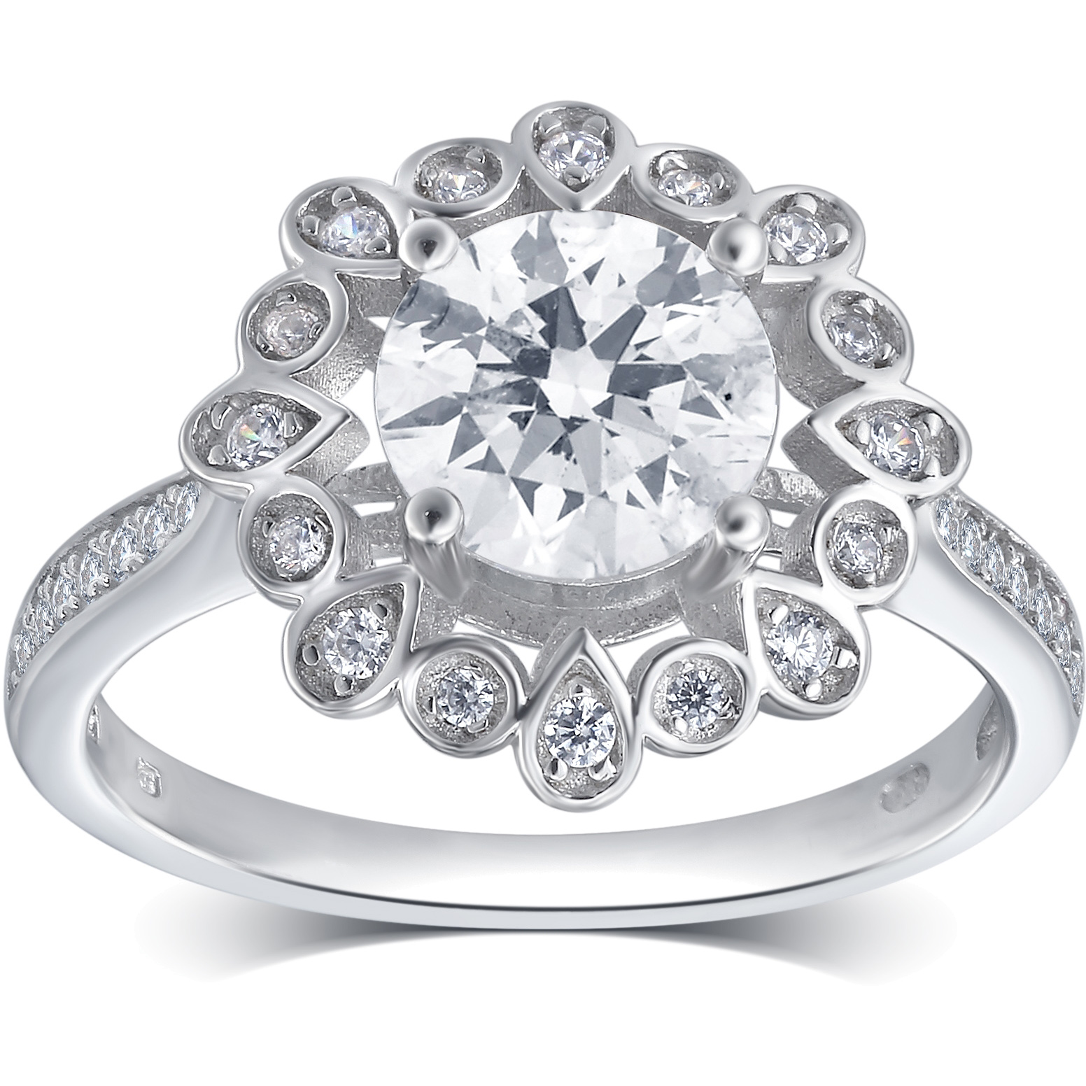 1.5 Carat T.w Cubic Zirconia Antique Flo