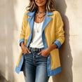 thumbnail image 5 of Feancey Lightweight Blazer Jackets for Women Denim Patchwork Collared Suit Jacket Single Breasted Open Front Blazers Business Casual Office Jackets Yellow XXL, 5 of 8