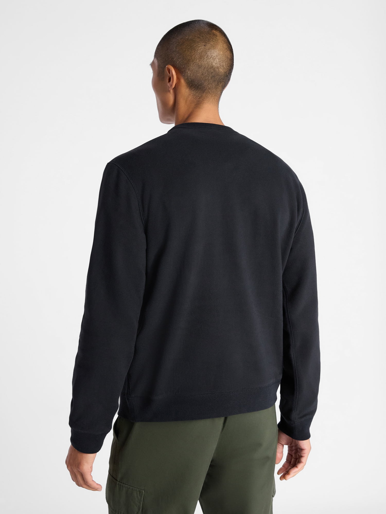Free Assembly Men's Fleece Crewneck Sweatshirt with Long Sleeves, Sizes S-3XL