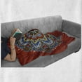 thumbnail image 6 of Mandala Soft Flannel Fleece Throw Blanket, Ukranian Design Half Flower Pattern Swirls and Petals Image, Cozy Plush for Indoor and Outdoor Use, 70" x 90", Burgundy White Blue, by Ambesonne, 6 of 6