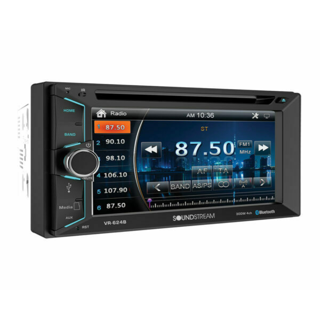Soundstream VR-624B 6.2" Double-DIN DVD Head Unit with Bluetooth - image 2 of 3