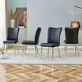 thumbnail image 6 of SUDICA Dining Chairs Set of 4, Black PU Leather Upholstered High Back Kitchen Chairs with Silver Metal Legs for Dining Room, 6 of 7