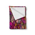 thumbnail image 2 of Abstract Soft Flannel Fleece Throw Blanket, Mosaic Style Stained Glass Fractal Colorful Geometric Triangle Forms Image, Cozy Plush for Indoor and Outdoor Use, 50" x 70", Multicolor, by Ambesonne, 2 of 6