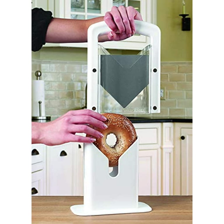 Hoan The Original Bagel Guillotine Universal Slicer, White, 59 OFF