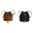 thumbnail image 1 of Bolso Tipo Cubo para Mujer Hombro Con Cordón Cruzado Gamuza El (caqui), 1 of 8