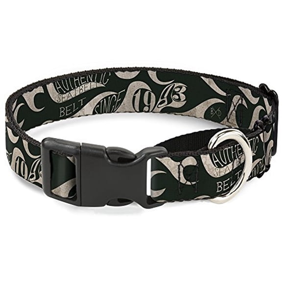 Buckle-Down MGC-W32845-L Bd Authentic Seatbelt Belt Since 1993 Flames Olive Tan Martingale Dog Collar