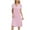 Pink, variant on Baywell Women's Short Sleeve Nightgown Lace Trim V Neck Nightshirt Vintage Style Casual Lounge Dress S-2XL