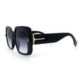 thumbnail image 6 of Womens Classy 90s Designer Fashion Butterfly Plastic Rectangle Sunglasses Black - Smoke, 6 of 7