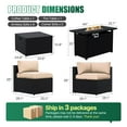 thumbnail image 2 of Clouddwell 8-Piece Patio Furniture Set With Fire Table On Sale, Black Rattan Wicker Outdoor Sectional Sofa Couch with Table Patio Conversation Set for Lawn& Backyard, Beige, 2 of 7