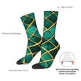 thumbnail image 4 of Hirioo Green Mosaic Glass Pattern Adult Middle Tube Socks Breathable Sock Non-Pilling,Contrasting Color Design, 4 of 6