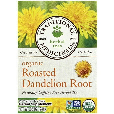 Traditional Medicinals Organic Roasted Dandelion Root Tea Herbal Supplement, 0.85 oz, (Pack of