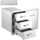 thumbnail image 1 of 1 stainless steel gabinete con door y cajón combo: left cajón, right empty door, 33 pulgadas de anchura, 22 pulgadas deep, 22 pulgadas high, comes in a seven - ply corrugated box con vent panel, 1 of 6