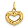 thumbnail image 4 of 14K Yellow Gold Polished Cut-Out Puffed Heart Charm Pendant, 4 of 7