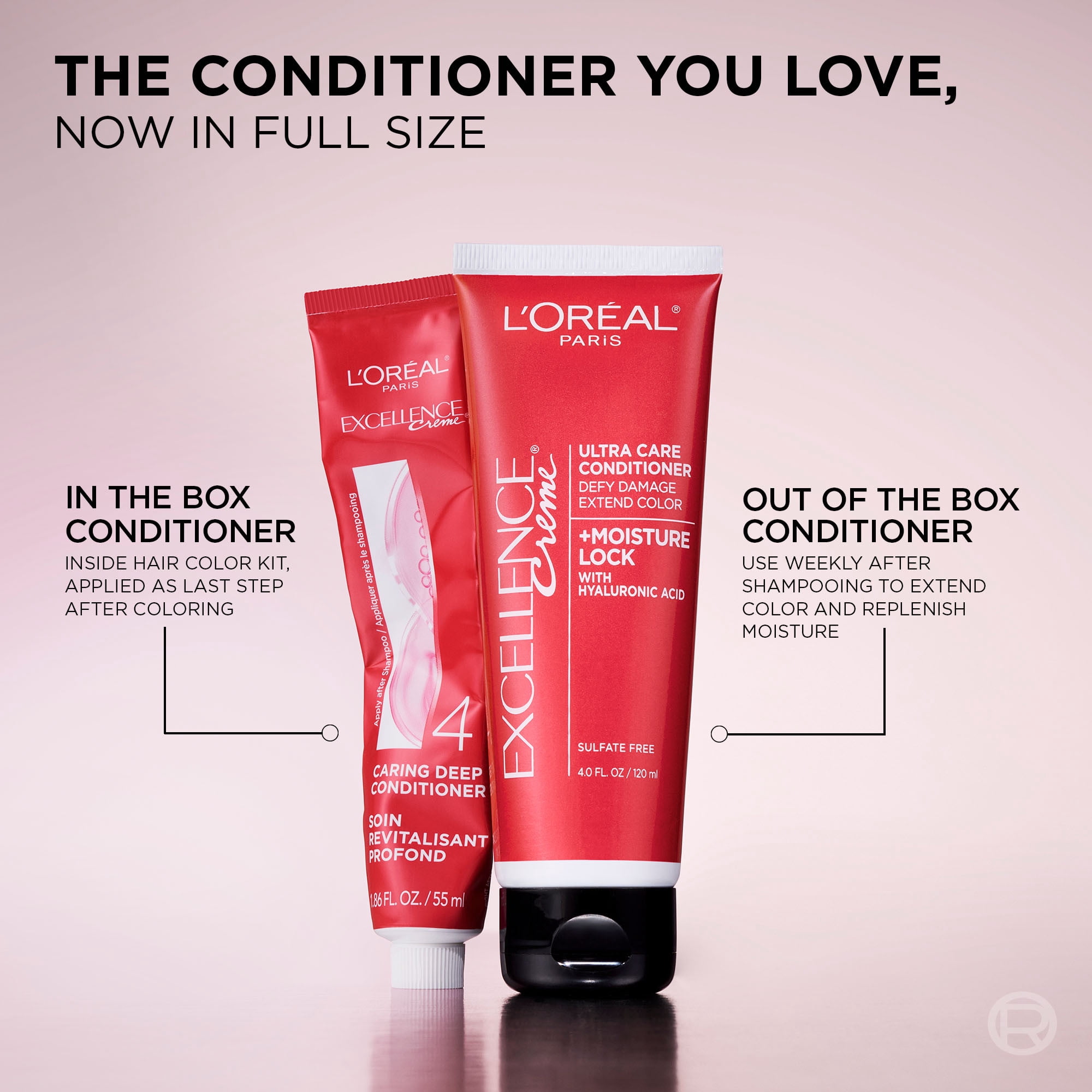 (6 pack) L'Oreal Paris Excellence - Hair Color Moisture Lock Ultra Care Conditioner, 4 fl oz
