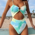 thumbnail image 3 of Neinkie Maillot une Pièce Monokini pour Femmes à Découpes, devant Froncé, Dos Échancré, 3 of 7