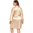 thumbnail image 4 of GFDYREE Women's Plus Size Satin Robes Plus Size Silky Kimonos Robes Sleepwear,Short, 4 of 4
