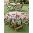 thumbnail image 5 of Tulips Spring Floral Table Cloth Round Tablecloth, Pastoral Flowers Butterfly Rustic Waterproof Wrinkleproof Table Cover with Umbrella Hole and Zipper for Party/Dining/Patio/Wedding 60 Inch, 5 of 9