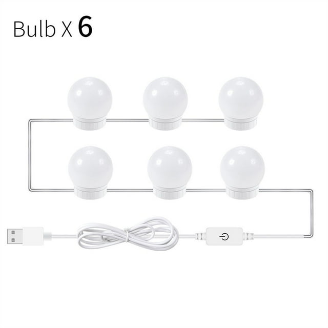 6/10/14 Ampoules Miroir de Maquillage Lumière Luminosité Réglable Lampe Miroir Cosmétique USB Rechargeable Lampe de Maquillage pour Coiffeuse, Largement Utilisée